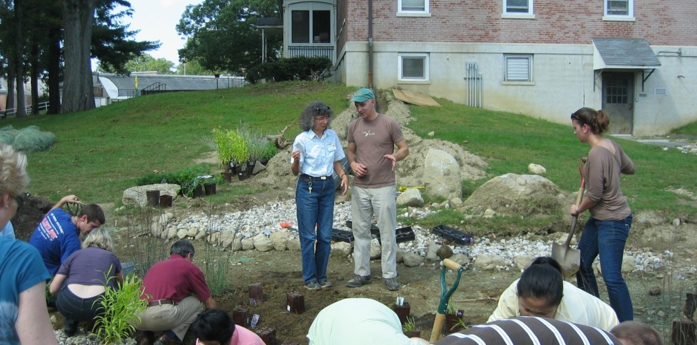 Tom Benjamin, Landscape Architect, With People Planting New Plants